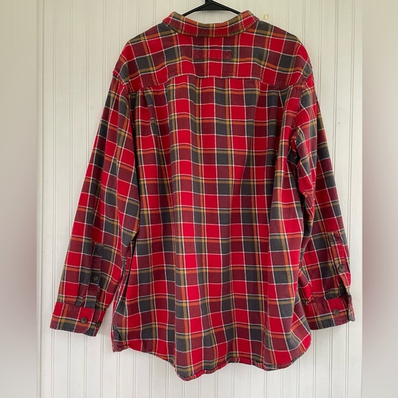 Duluth Trading Company Men's Red Free Swingin' Flannel Standard Fit Shirt Sz 2XL - Picture 2 of 7